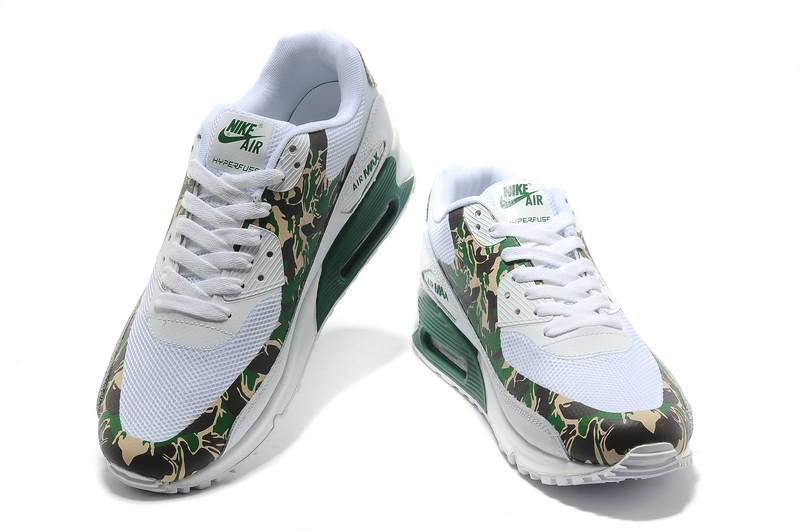 Air Max 90 Hyperfuse fourrure chaussures des femmes cartes blanc vert (1)
